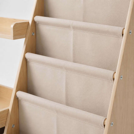Kinderbücherregal mit Stofftaschen und herausnehmbarer Box