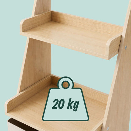 Kinderbücherregal mit Stofftaschen und herausnehmbarer Box