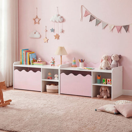 Étagère à livres et rangement pour jouets pour enfants avec tiroir amovible - Rose