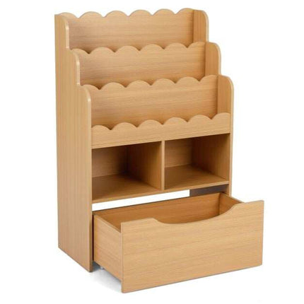 Kinderbücherregal mit Spielzeugaufbewahrung, 5-stöckiges Bücherregal aus Holz