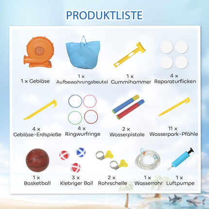 Château gonflable pour enfants avec toboggan et canons à eau, 8 en 1 amusant