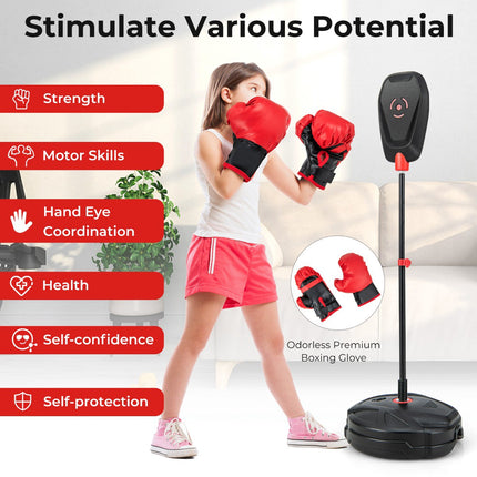 Kinder Boxset – Verstellbarer Boxsack mit Handschuhen