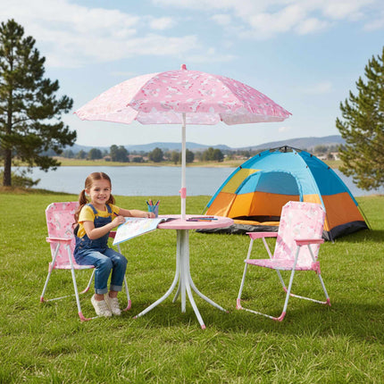 Ensemble de camping pour enfants avec parasol réglable