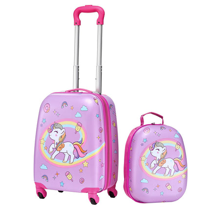 Kids Carry-On Luggage Set, 2-Piece 18-Inch Unicorn Backpack