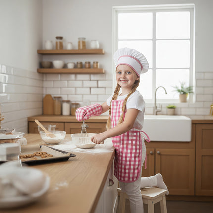 Kinder-Kochset – Schürze, Mütze, Handschuh, Nudelholz, 7-teilig