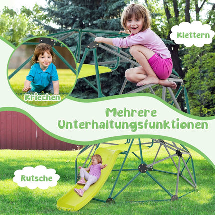 Kletterkuppel für Kinder mit Rutsche, Stoffplattform, 180 kg Tragkraft