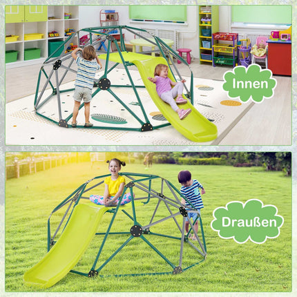 Kletterkuppel für Kinder mit Rutsche, Stoffplattform, 180 kg Tragkraft
