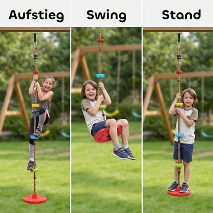 Ensemble de corde d'escalade pour enfants avec balançoire et prises pour les pieds