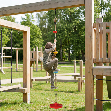 Ensemble de corde d'escalade pour enfants avec balançoire et prises pour les pieds