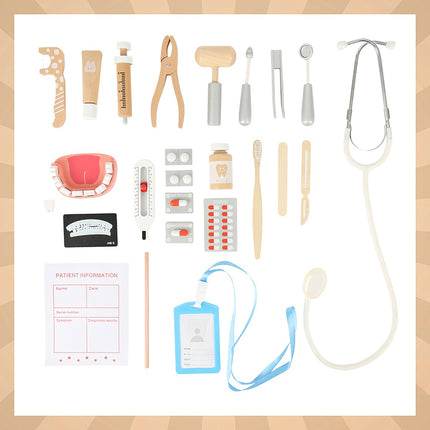 Coffret de dentiste pour enfants - Kit de jouet éducatif de 24 pièces