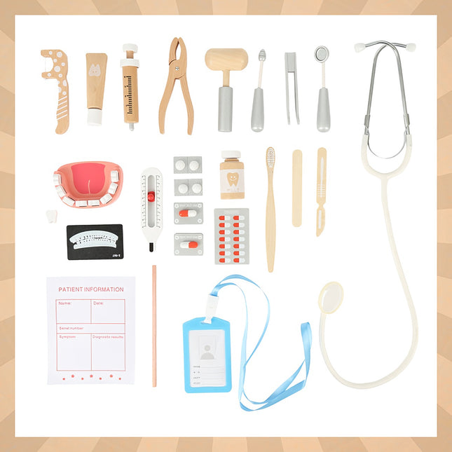Coffret de dentiste pour enfants - Kit de jouet éducatif de 24 pièces