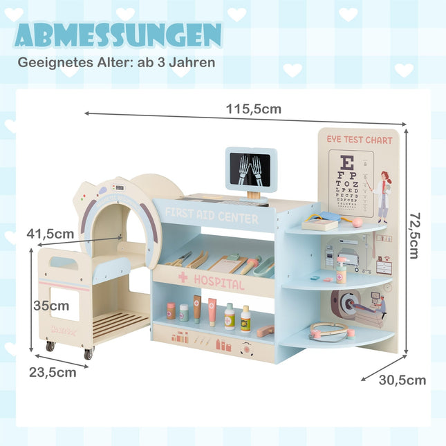 Coffret de docteur pour enfants avec tableau optométrique et scanner jouet