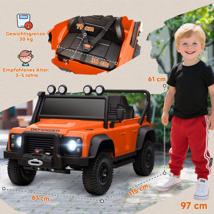 Kinder-Elektroauto, 12V Batterie, Fernbedienung, Orange