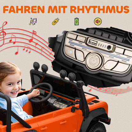 Kinder-Elektroauto, 12V Batterie, Fernbedienung, Orange