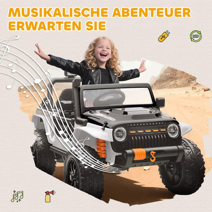 Kinder-Elektroauto, 12V Batterie, Fernbedienung, Weiß