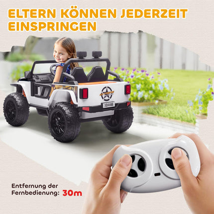 Kinder-Elektroauto, 12V Batterie, Fernbedienung, Weiß