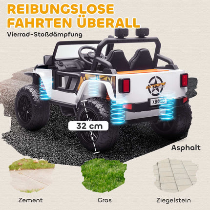 Kinder-Elektroauto, 12V Batterie, Fernbedienung, Weiß