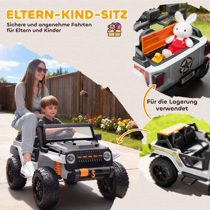 Kinder-Elektroauto, 12V Batterie, Fernbedienung, Weiß