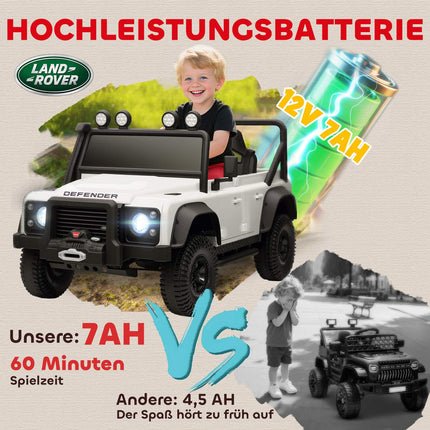 Voiture électrique pour enfants, batterie 12 V, télécommande, blanche