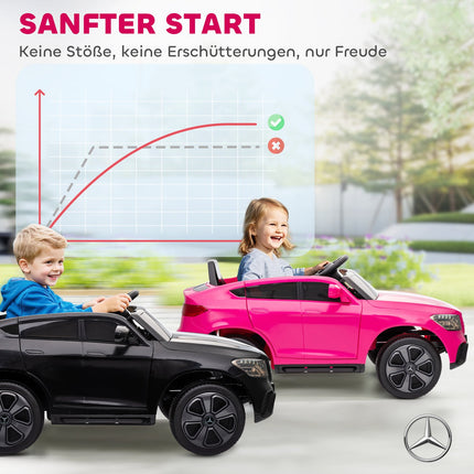 Kinder-Elektroauto, 12V, Fernbedienung, LED, Musik, Rosa