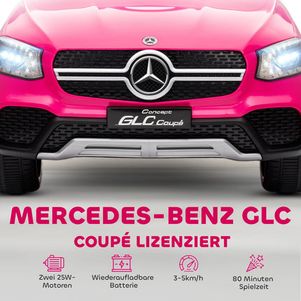 Kinder-Elektroauto, 12V, Fernbedienung, LED, Musik, Rosa