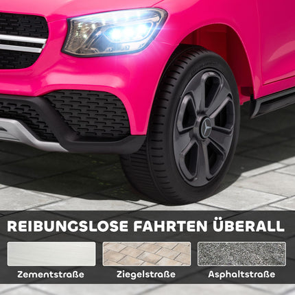 Kinder-Elektroauto, 12V, Fernbedienung, LED, Musik, Rosa