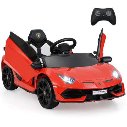 Kinder-Elektroauto mit Fernbedienung, LED-Lichtern – Roter Lamborghini