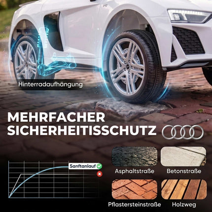Elektroauto für Kinder mit Fernbedienung, Weiß, Lithium-Batterie