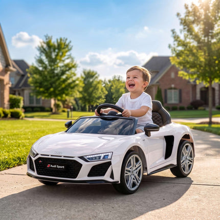 Elektroauto für Kinder mit Fernbedienung, Weiß, Lithium-Batterie