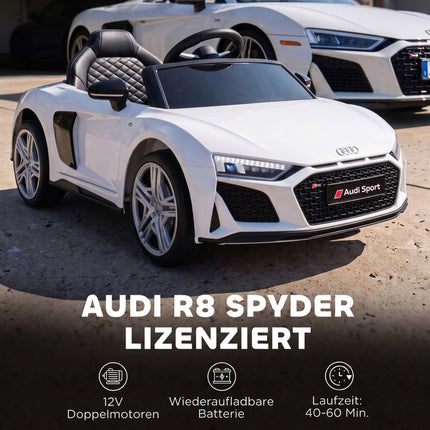 Elektroauto für Kinder mit Fernbedienung, Weiß, Lithium-Batterie