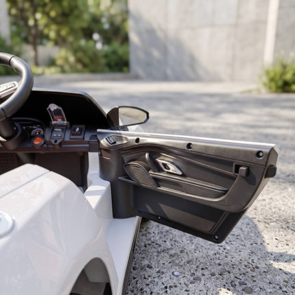 Elektroauto für Kinder mit Fernbedienung, Weiß, Lithium-Batterie