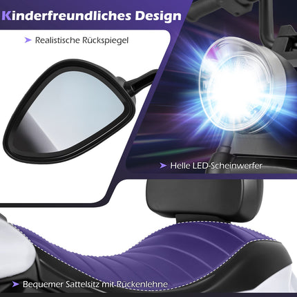Kinder-Elektro-Chopper-Motorrad mit Musik & Lichtern