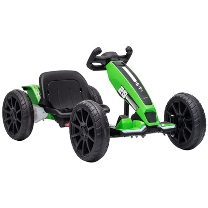 Kids Electric Go-Kart 12V with 2 Motors and Soft Start, Green, LED Headlights