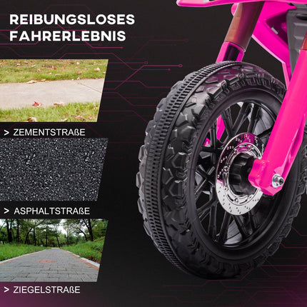 Elektrisches Kindermotorrad, 12V, Pink, mit Stützrädern