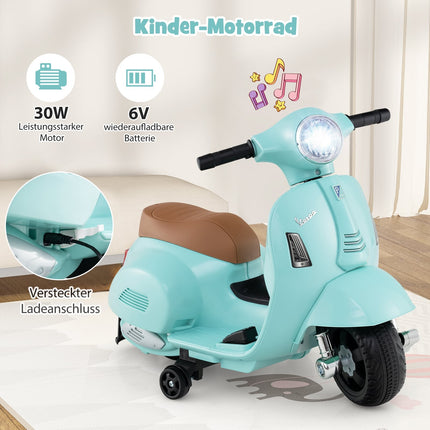 Moto électrique pour enfants 6V avec phare LED, bleue