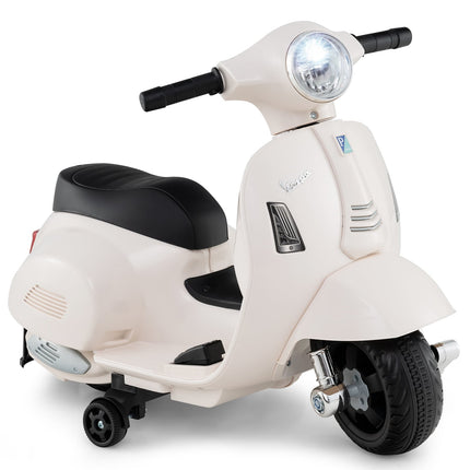 Moto électrique pour enfants 6V avec phare LED, blanche