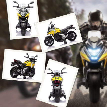 Kinder-Elektromotorrad mit Stützrädern, 3 km/h Geschwindigkeit