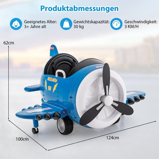 Avion électrique pour enfants avec télécommande, bleu