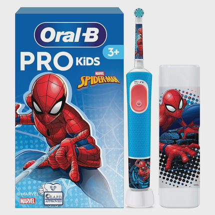 Elektrische Kinderzahnbürste mit Etui – Spiderman-Design
