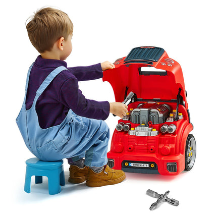 Kids Engine Repair Toy Set, 60-Piece, Lights and Sounds