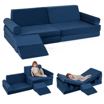 Ensemble de jeu en mousse pour enfants, 10 pièces, pour grimper et ramper, bleu