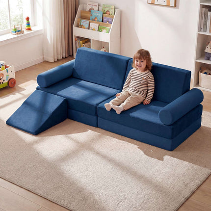 Ensemble de jeu en mousse pour enfants, 10 pièces, pour grimper et ramper, bleu