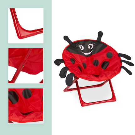 Chaise pliante en forme de lune pour enfants avec motif animalier