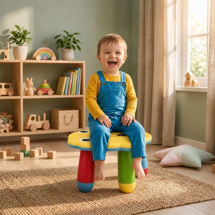Tabouret en plastique pour enfants, motif grenouille, multicolore