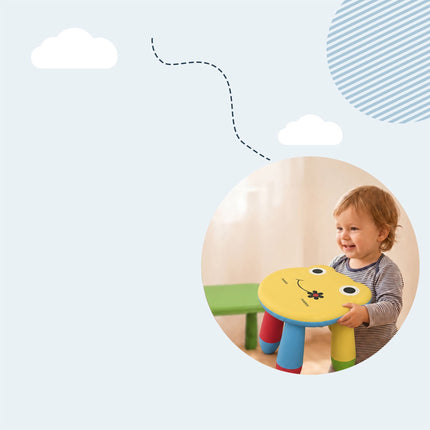 Tabouret en plastique pour enfants, motif grenouille, multicolore