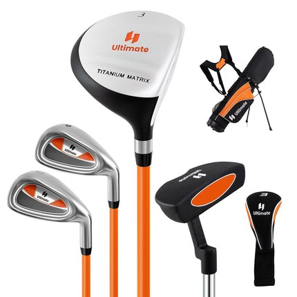 Ensemble de clubs de golf pour enfants, droitier, 8-10 ans, orange