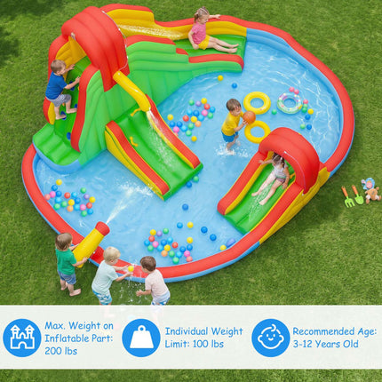Aufblasbarer Wasserpark für Kinder mit Rutschen & Planschbecken
