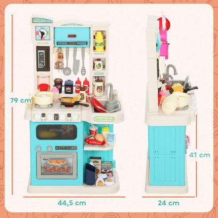 Cuisine pour enfants, 92 pièces, en plastique, de 3 à 6 ans, verte