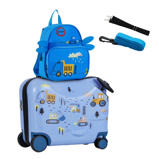 Ensemble de bagages pour enfants, valise à roulettes de 45 cm, sac à dos de 30 cm, roulettes multidirectionnelles