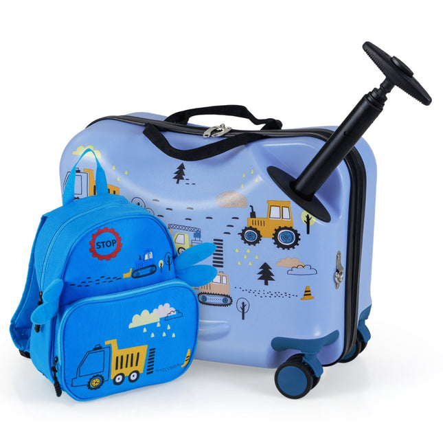 Ensemble de bagages pour enfants, valise à roulettes de 45 cm, sac à dos de 30 cm, roulettes multidirectionnelles